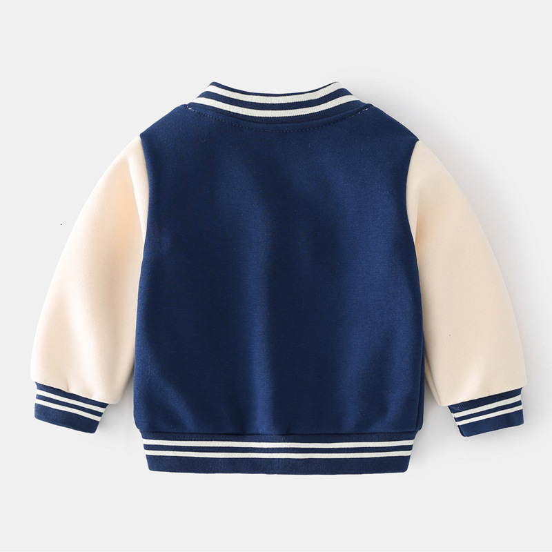 Hoodies Sweatshirts Autumn Spring Children Clothing Baby Boys Casual College Fluffing Style Zipper Sweater Baseball Uniform Letter Print Coats 230919