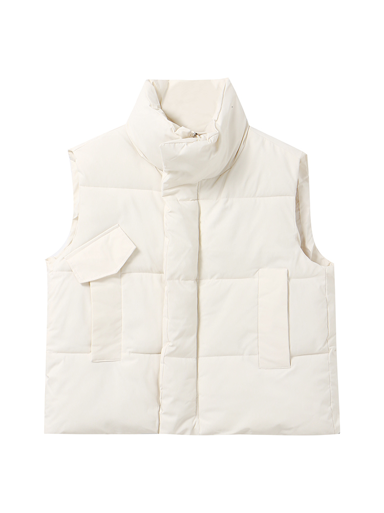Women s Down Parkas ITOOLIN Women Casual Loose Thicken Jacket Coat Mock Neck Zipper Up Solid Warm Vest Puffer Jackets 2023 Autumn Winter 230920