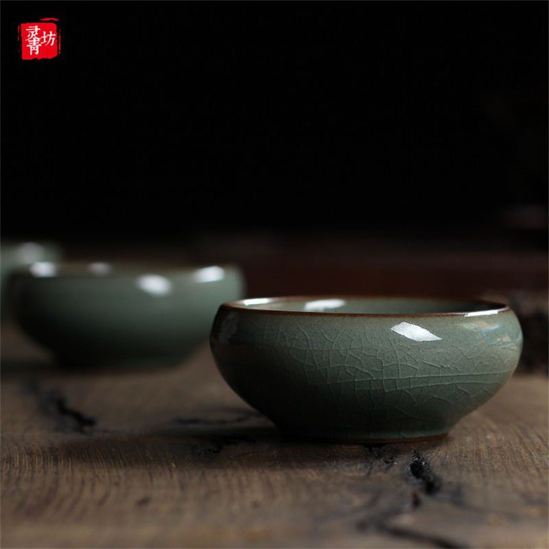 Tea Cups Longquan Celadon Porcelain Teacups Chinese Teapot Golden Fish Tea Cup Bowl 60ml Crackle Tea Set Cups Drop 230919