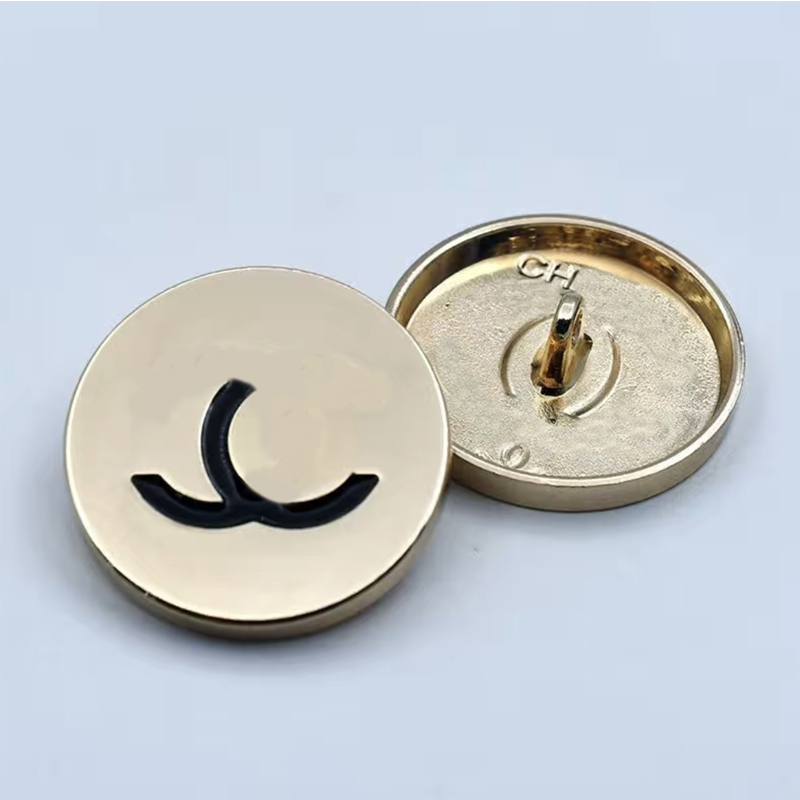 Simple Style Letter Button with Stamp for Coat Jacket Metal Round Diy Sewing Buttons 25mm