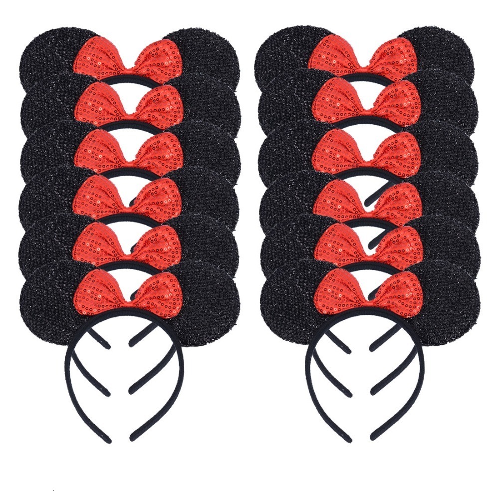 Halloween Toys 12pcs Mouse Ears Headbands Rose Sequin Bow Hallowee Birthday Bachelor Party Favors Kids Girls Boys Mom Hair Accessories 230920