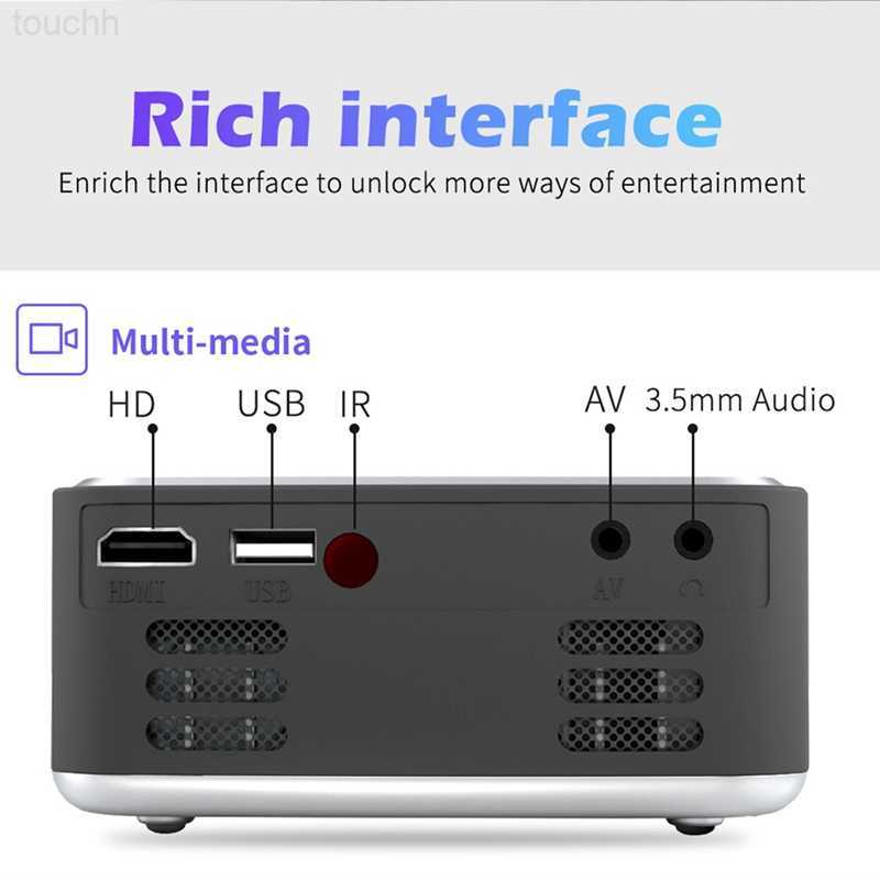 Projectors 1080P Video Beamer Multimedia Home Theater Movie Projector Fit For Home Cinema Outdoor Beamer USB US Plug L230923
