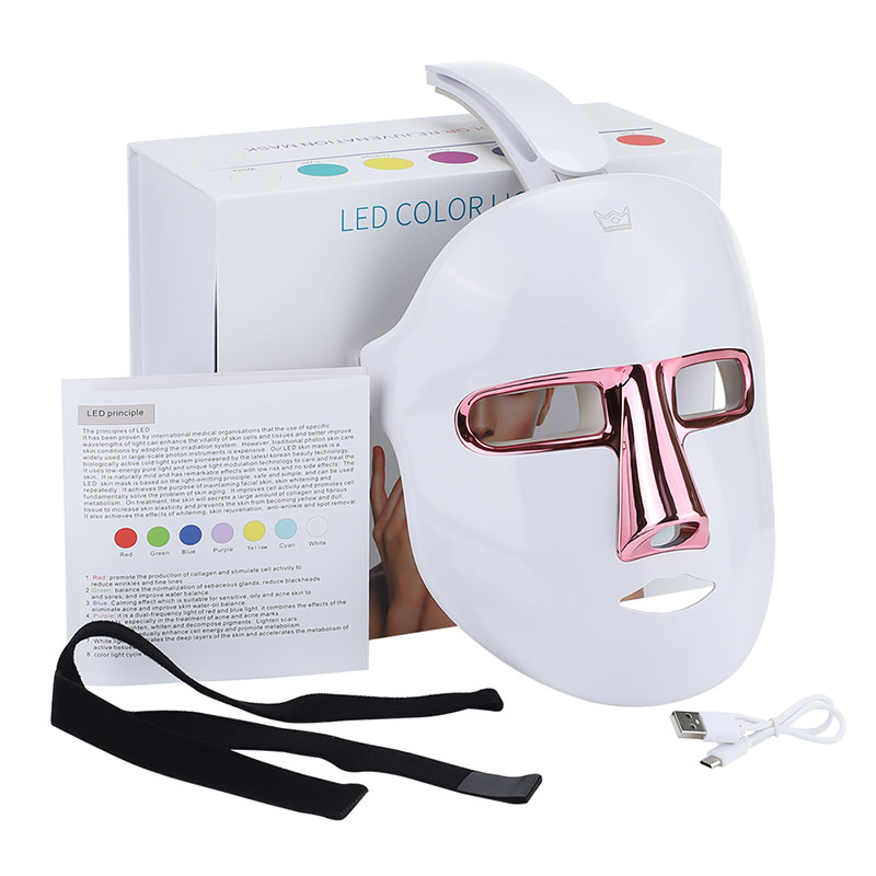Newest Wireless Home Use 7 Colors Light LED Facial Mask Face Care Treatment Beauty Anti Acne Therapy Face Whitening Skin Rejuvenation Machine