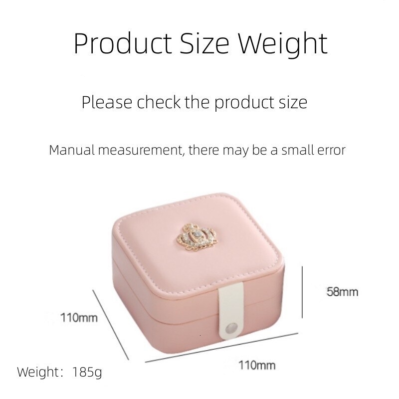 Jewelry Boxes 1pcs Double Layer Storage Box For Men And Women Large Capacity Leather Hardware Travel Portable Flip Lid Palm l230920