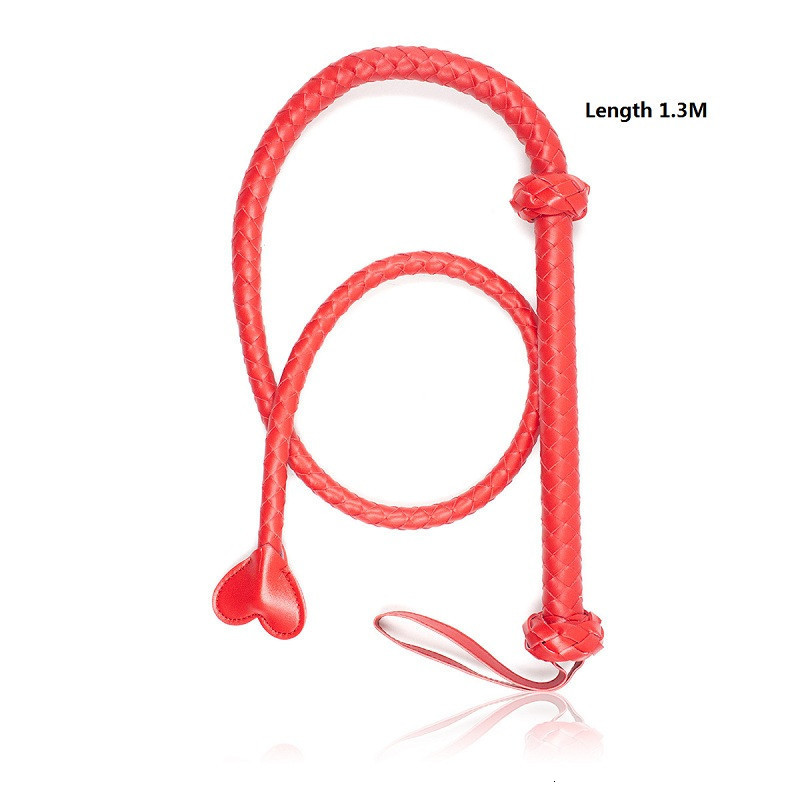 Whips Crops 130cm Leather Horse Whip Bull Whip Color Choice black or Red 230921