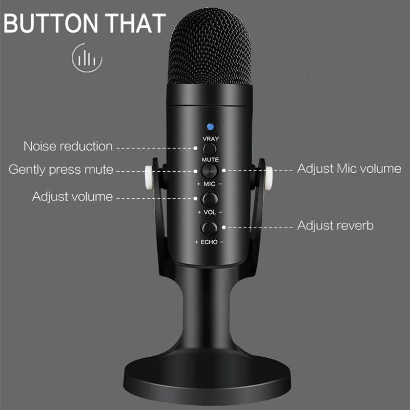 Microphones Professional USB Microphone Streaming Podcast Studio Cardioid Condenser PC Computer Mic Stand For Streaming Video Gaming Singing 230920