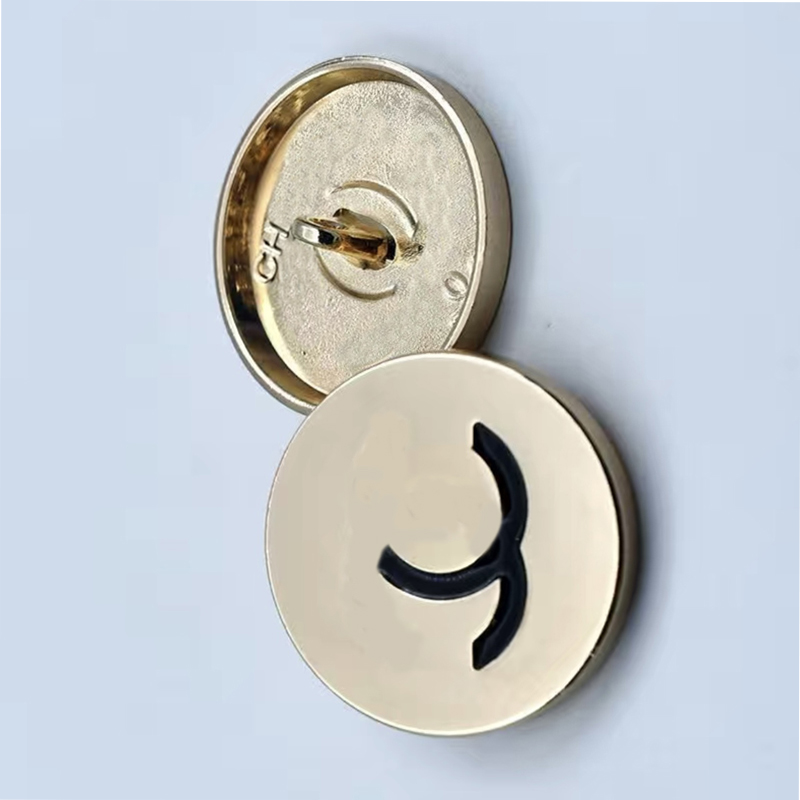 Simple Style Letter Button with Stamp for Coat Jacket Metal Round Diy Sewing Buttons 25mm