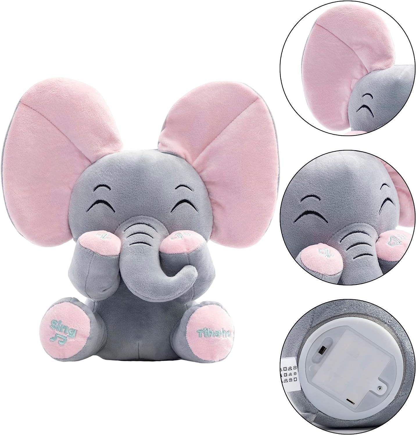 Plush Dolls A Boo Elephant Animated Talking Singing Elephant Plush Huggable Toy Baby Animated Elephant Plush Cute Toys Gift Stuffed Doll for 230921