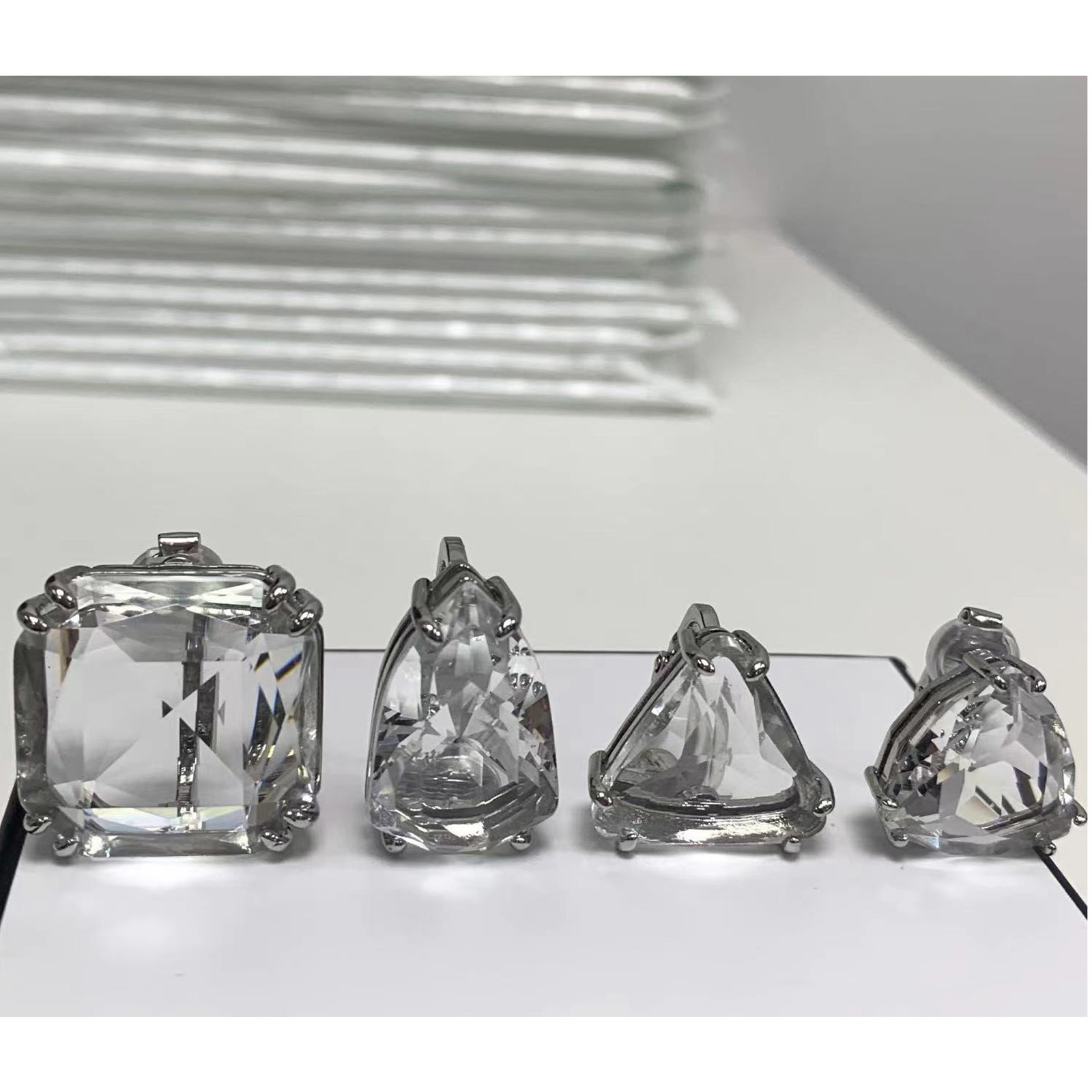 Charms Series Polygonal Cutting Crystal Necklace Ring Earring Bracelet Charm Jewelry for Women Wedding Romantic Gift 230921