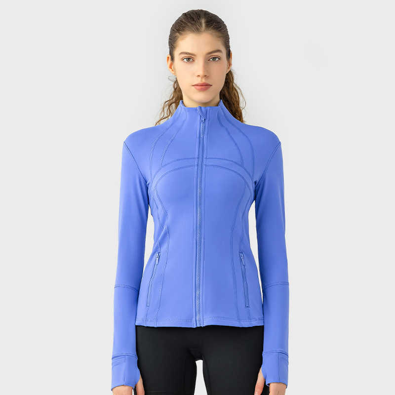Autumn and winter new yoga fitness coat women slim stretch sports coat zipper running long sleeve Q230921
