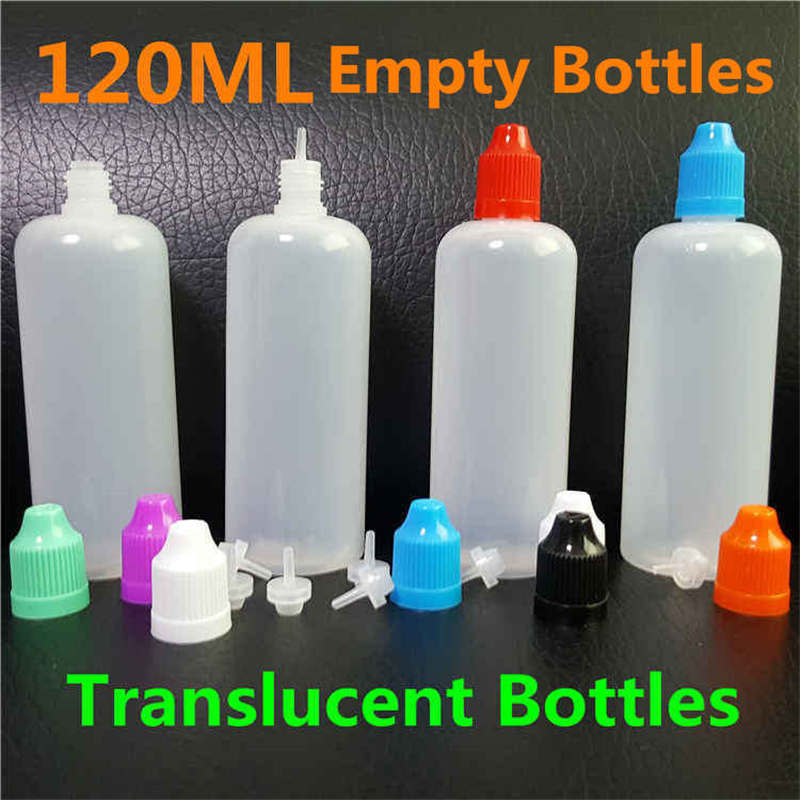 120ml Bottles PE Soft Translucent Empty PE Dropper 120 ml Plastic Bottles With Long Thin Needle Tips Childproof Caps For Juice Liquid Oil cosmetic Packaging Bottle