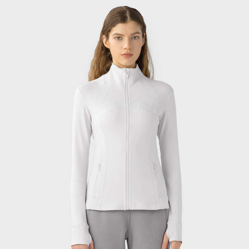 Autumn and winter new yoga fitness coat women slim stretch sports coat zipper running long sleeve Q230921