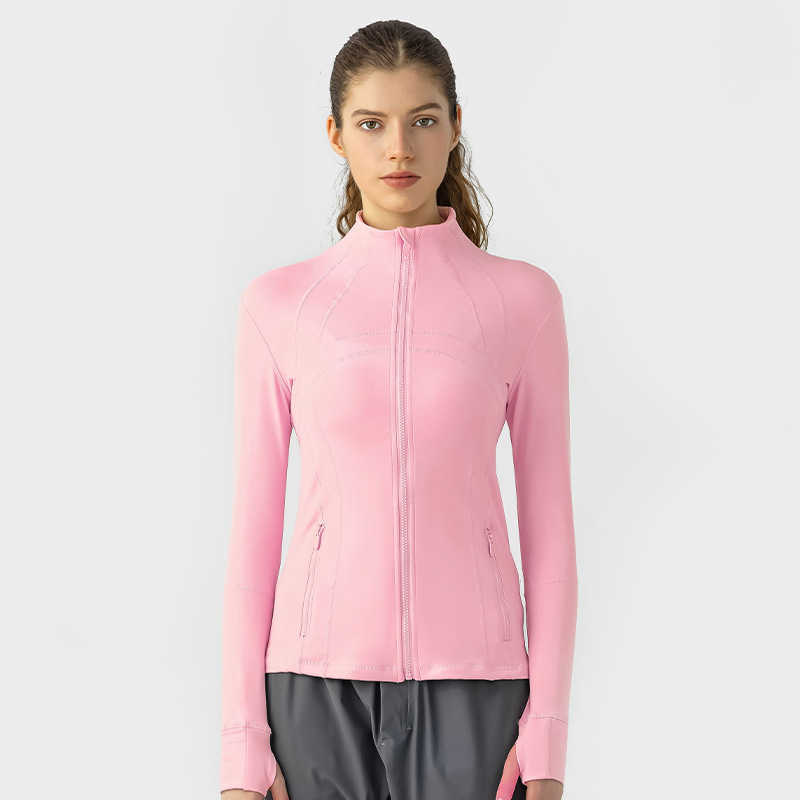 Autumn and winter new yoga fitness coat women slim stretch sports coat zipper running long sleeve Q230921