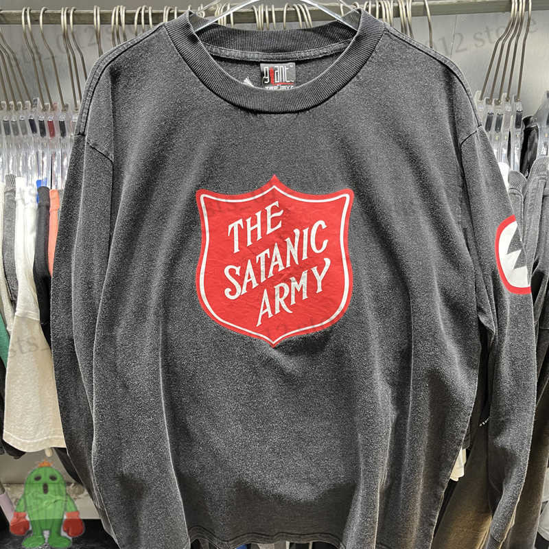 Men's T-Shirts Saint Michael Wash Do Old Long Sleeve T-shirt Broken Damange Design Men Women Vintage T Shirt T230921