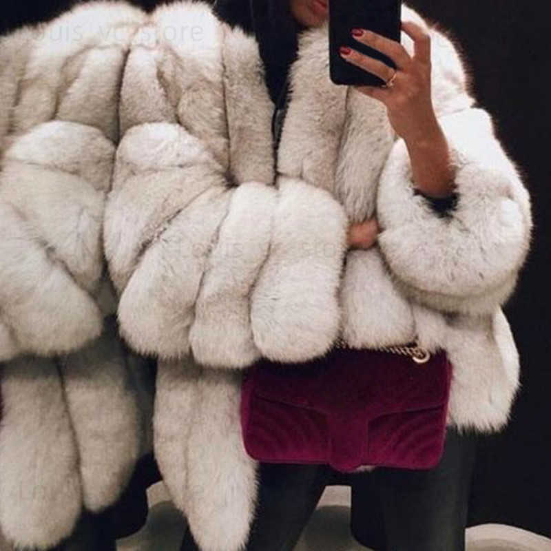 Womens Fur Faux Fur Women Winter Fall Fashion Faux Fur Coat Solid Short Warmth Clause Jackets Ladies Long Puff Sleeve Outerwear Elegant Streetwear T23