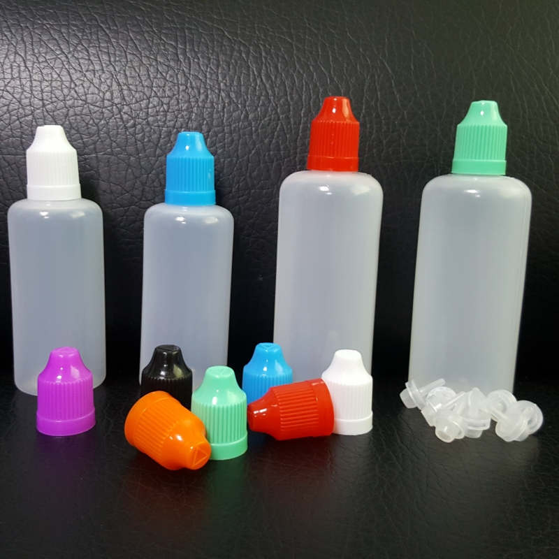 wholesale 60ml 100ml 120ml Plastic Packaging Oils Bottle PE Empty Dropper Bottles Translucent Needle Childproof Caps For Essence Juice Liquid Eye Drop