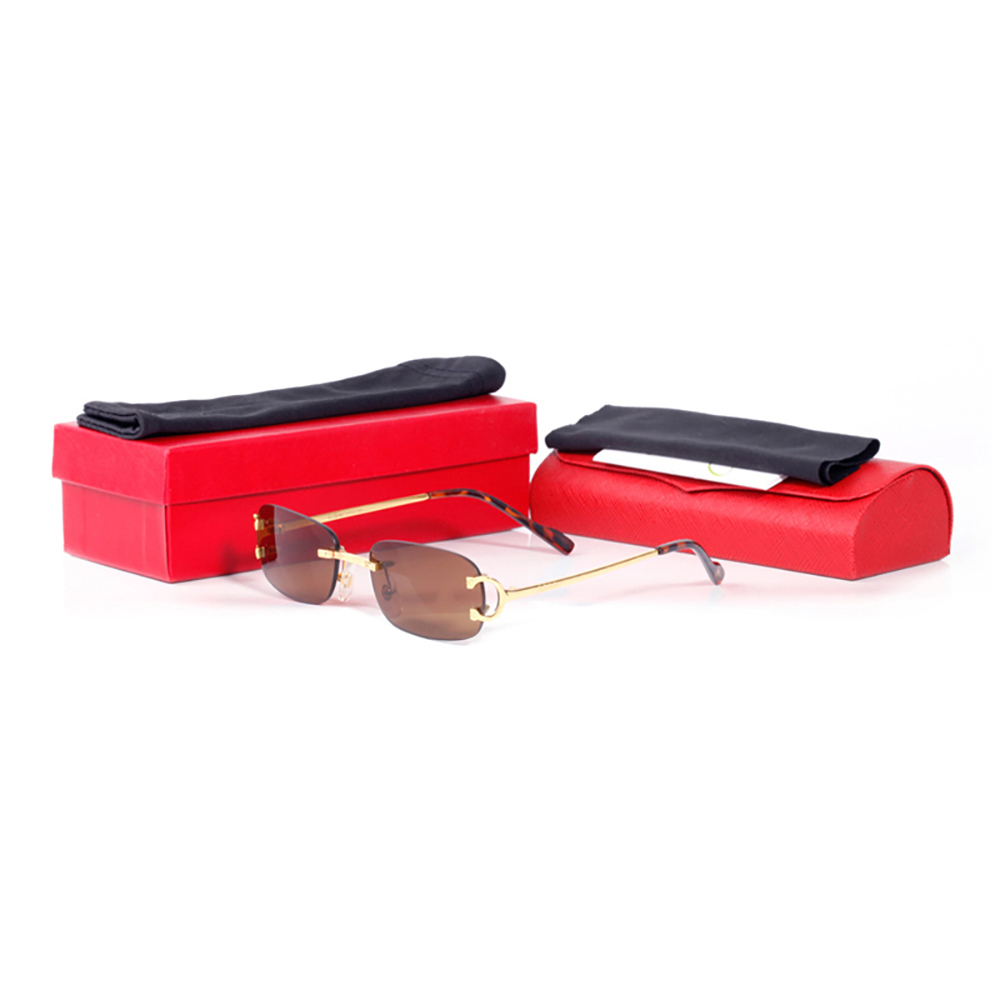 Luxury Carti Designer Sunglasses for Men Women Sun glasses frame Square Rimless classic vintage eyewear Anti-UV driving fashion eyeglasses with box sonnenbrille