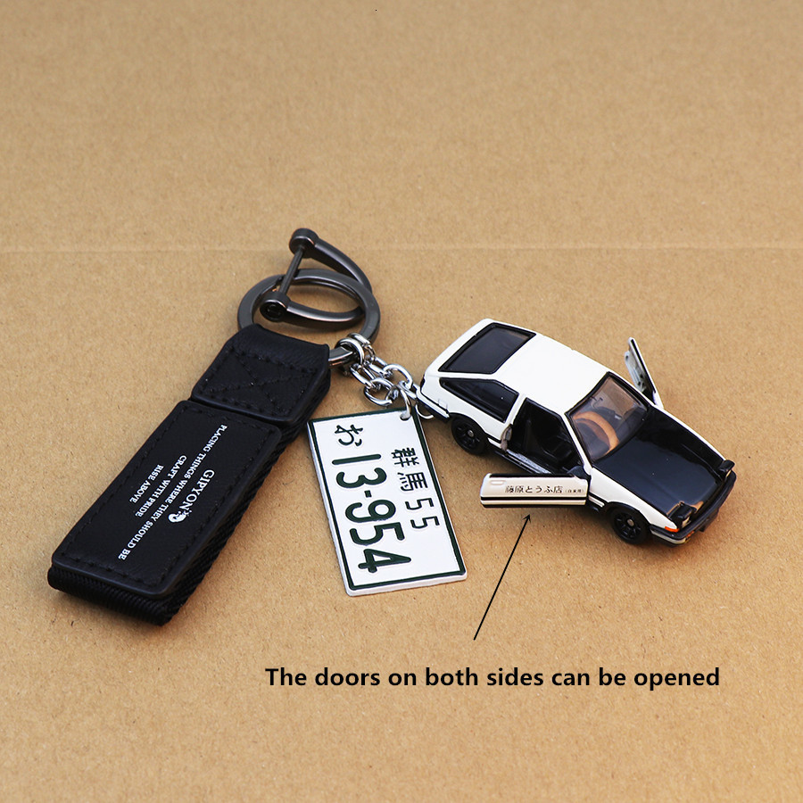 Key Rings Initial D Series Creative Gift Box AE86 Car Model Keychain JDM Modified Pendant Decorative Ornaments Backpack ornaments 230921