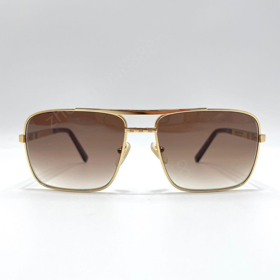 Luxury Attitude Sunglasses For Men Fashion Z0256U design UV Protection Lens Square Full Frame Gold Color Plated Frame Come With Package 61mm