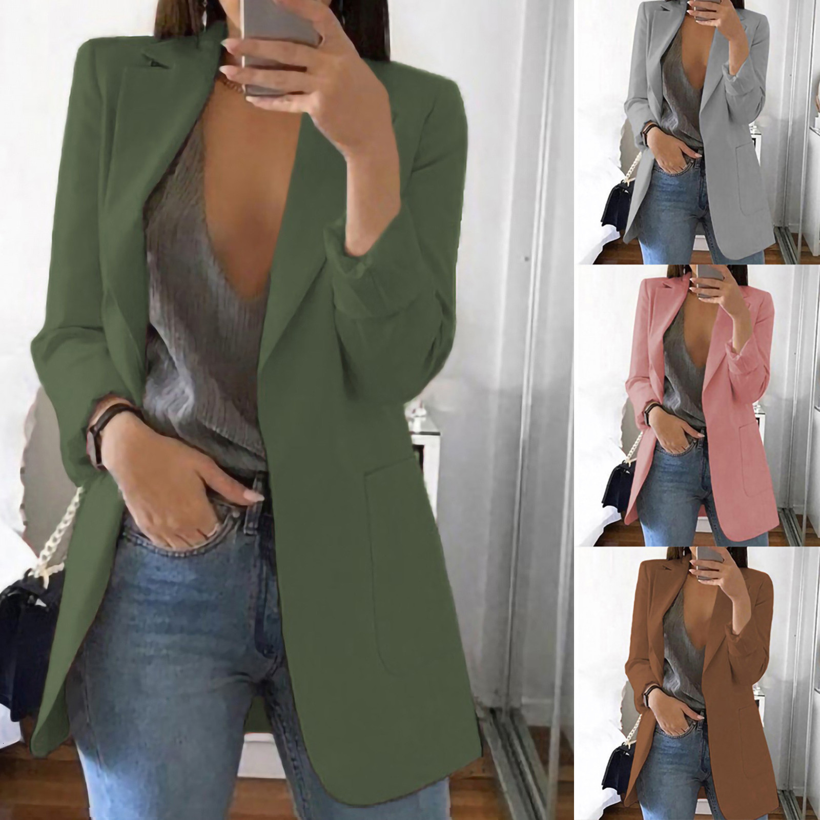 Women's Suits Blazers Women Long Sleeve Work Suit Office Lady Elegant Windproof Blazer Fashion Basic Trench Coat Coats 230920