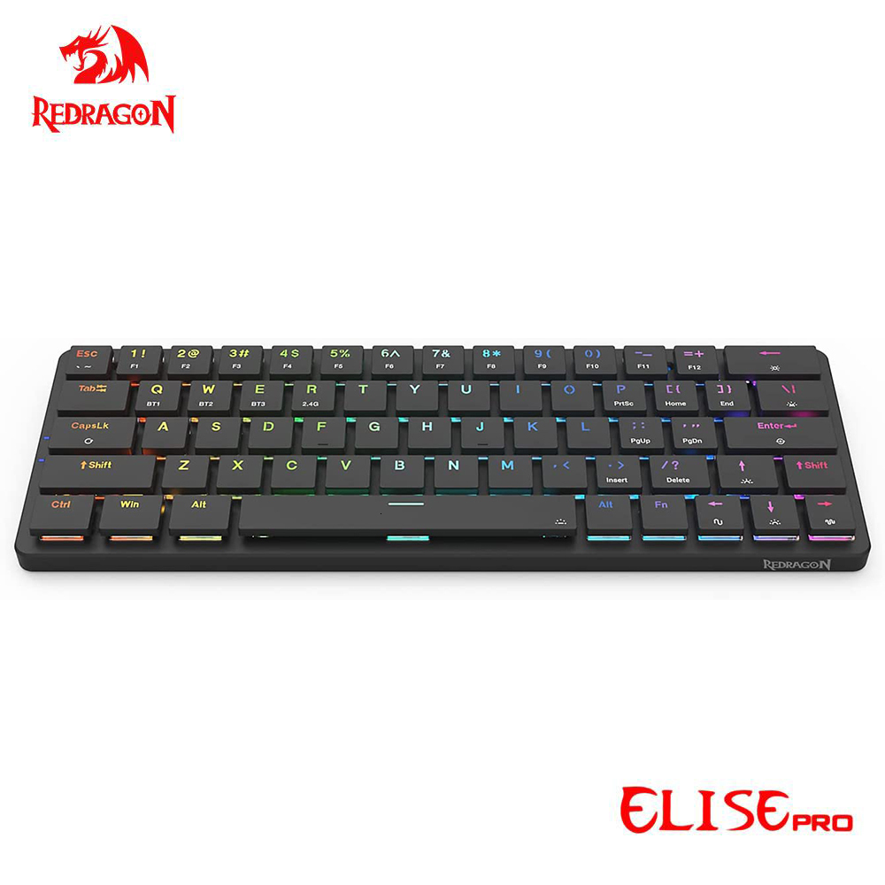 Keyboards REDRAGON Elise Pro K624P RGB Super slim Mechanical Gaming Keyboard USB Support Bluetooth wireless 2.4G 63 Keys for Compute PC 230920