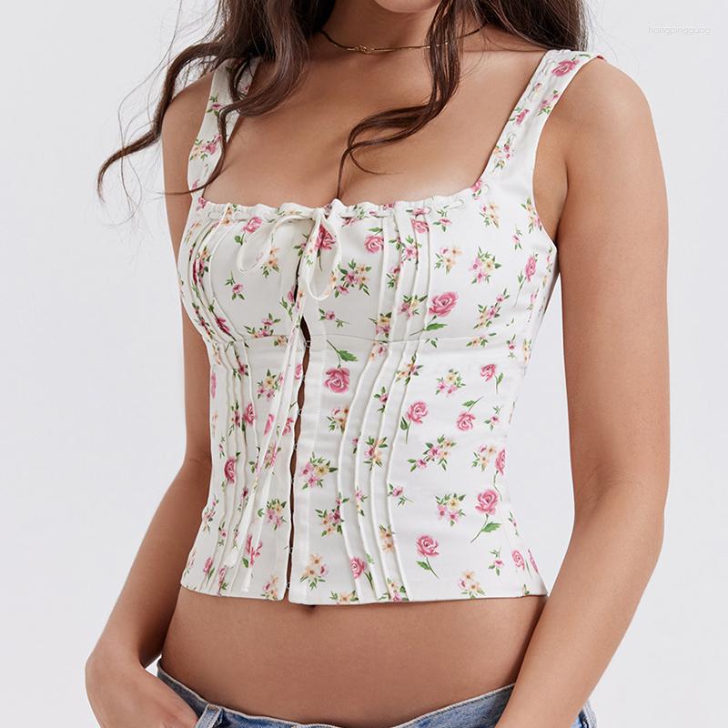 Women's Ral Lace Corset Crop Top - Open Front Y2k Tank Top, Square Neck, Black, White, Blue, Broadcloth