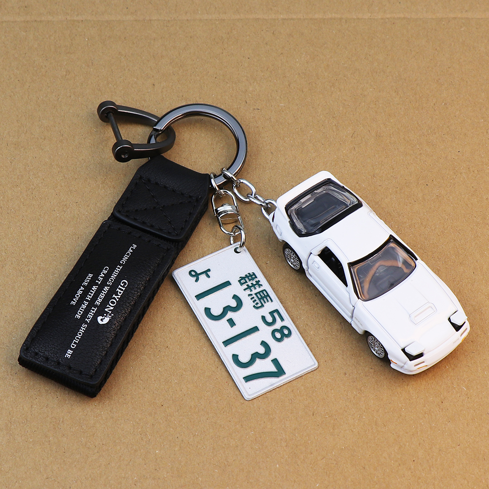 Key Rings Initial D Series Creative Gift Box AE86 Car Model Keychain JDM Modified Pendant Decorative Ornaments Backpack ornaments 230921