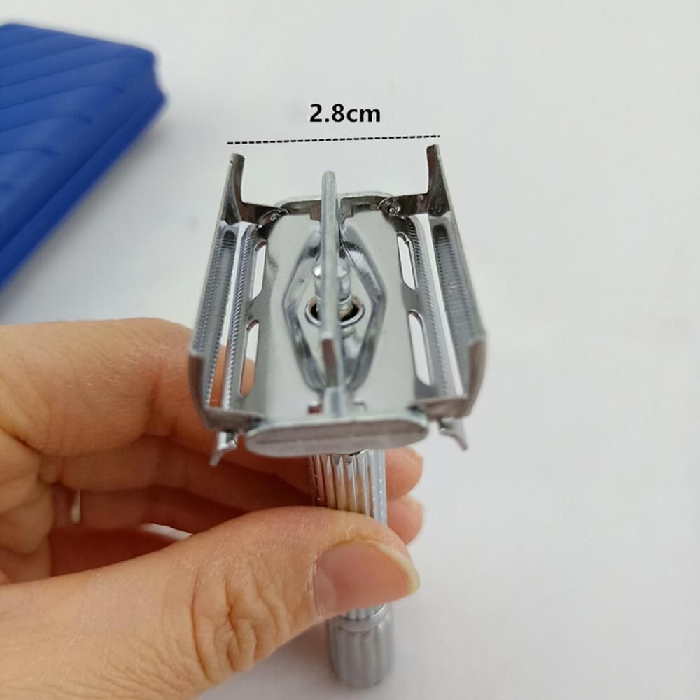 Razors Blades 1Set Double Edge Beard Hair Shaving Men's Traditional Classic Beard Razor Shaver Stainless Steel Safety Mens Trimmer BladesBox 2310