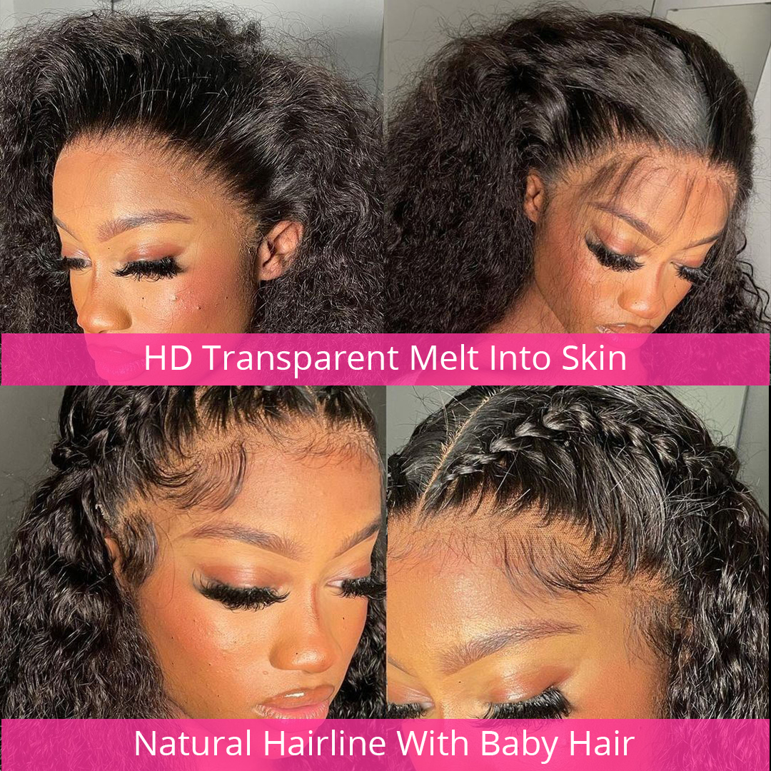 Free shipping 200density Peruvian Orange Ginger Short Curly Human Hair Wigs 30 32 Inch Deep Wave Frontal 13x4 13x6 HD Lace Front Wig
