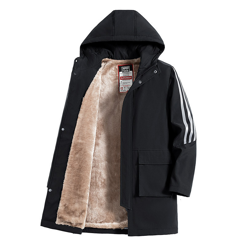 Mens Winter Jacket 4XL-10XL Thick Warm Hooded Parkas Simple Long Hem Practical Windproof Coat and Large Size Outwear 201214
