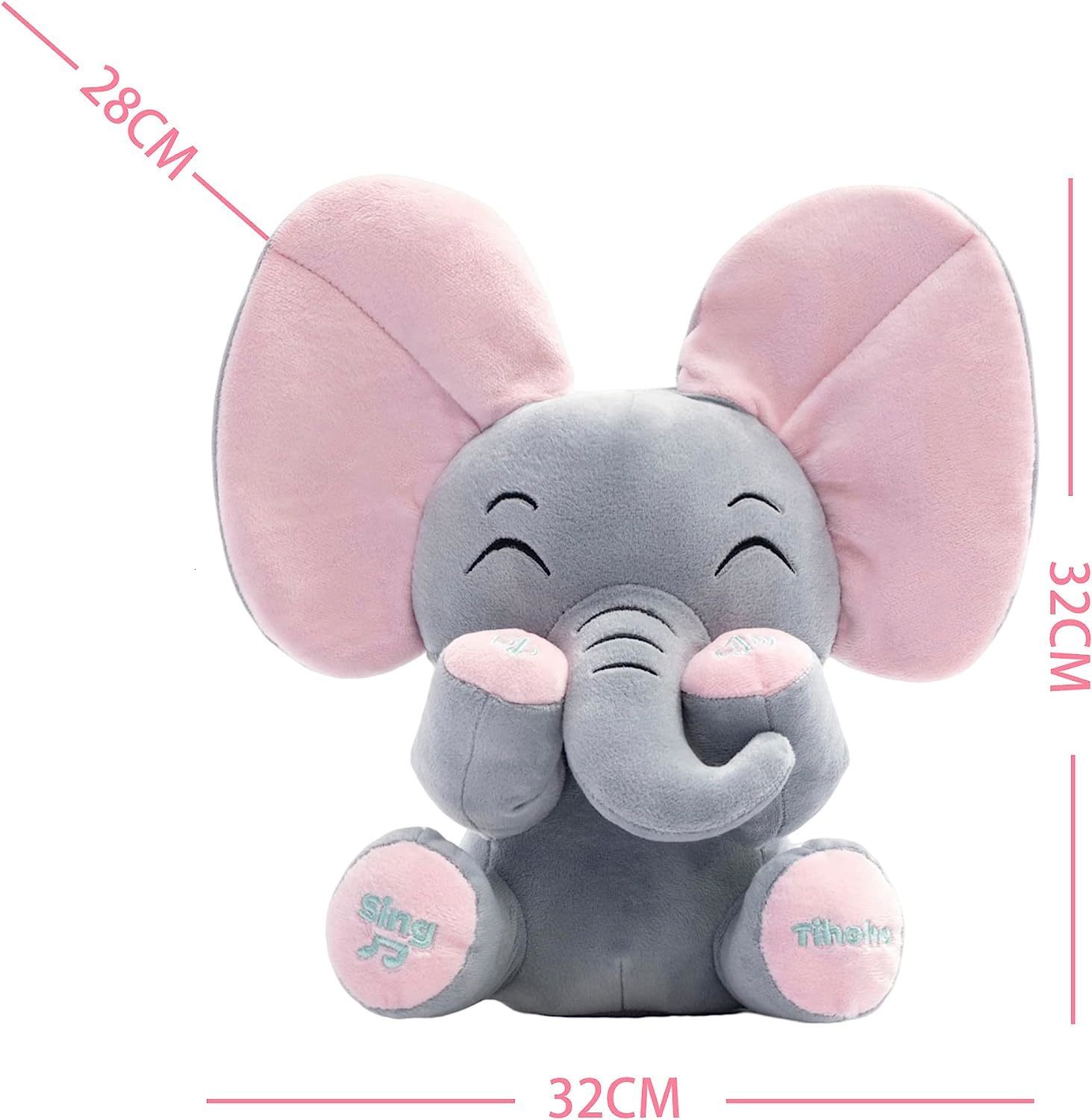 Plush Dolls A Boo Elephant Animated Talking Singing Elephant Plush Huggable Toy Baby Animated Elephant Plush Cute Toys Gift Stuffed Doll for 230921