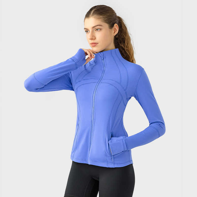 Autumn and winter new yoga fitness coat women slim stretch sports coat zipper running long sleeve Q230921