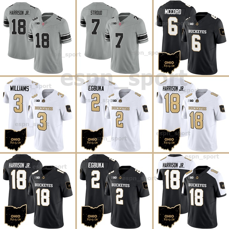 2023 Ohio State Buckeyes OSU College Football Jersey Marvin Harrison Jr Devin Brown Chip Trayanum TreVeyon HendersonEmeka Egbuka Kyle McCord Fleming Men Women Kids
