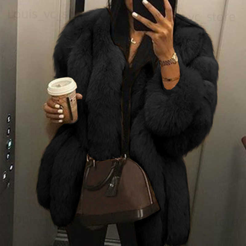 Womens Fur Faux Fur Women Winter Fall Fashion Faux Fur Coat Solid Short Warmth Clause Jackets Ladies Long Puff Sleeve Outerwear Elegant Streetwear T23