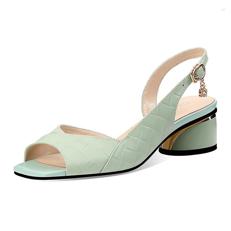 Dress Shoes Women Peep Toe Pumps Mid-heel Light Weight Green Slip On New Summer Lady Casual Escarpins Femme Tacones Mujer atillas 2023