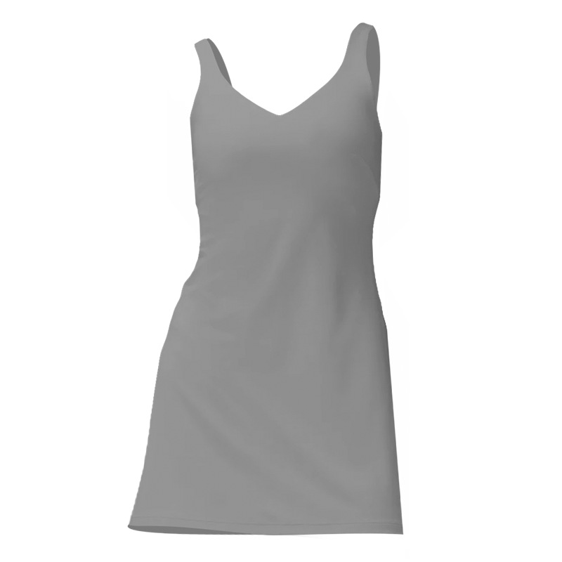 Uu-1452 Women Sports Tennis Yoga Outfit Workout Nylon High Elastic Breathable Dress With A Chest Pad