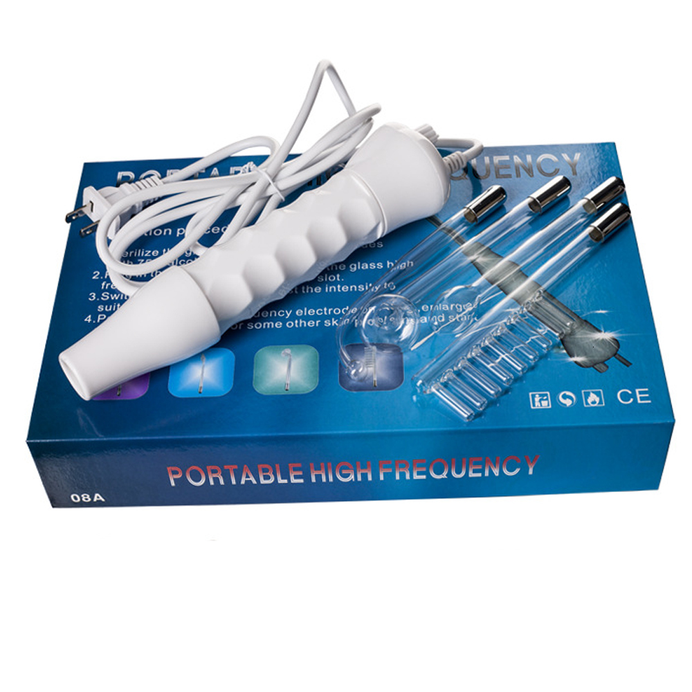 Face Care Devices 4 In 1 Portable High Frequency Electrotherapy Beauty Device Spot Remover Skin Care Spa Derma 4 Violet Ray Wand 230921