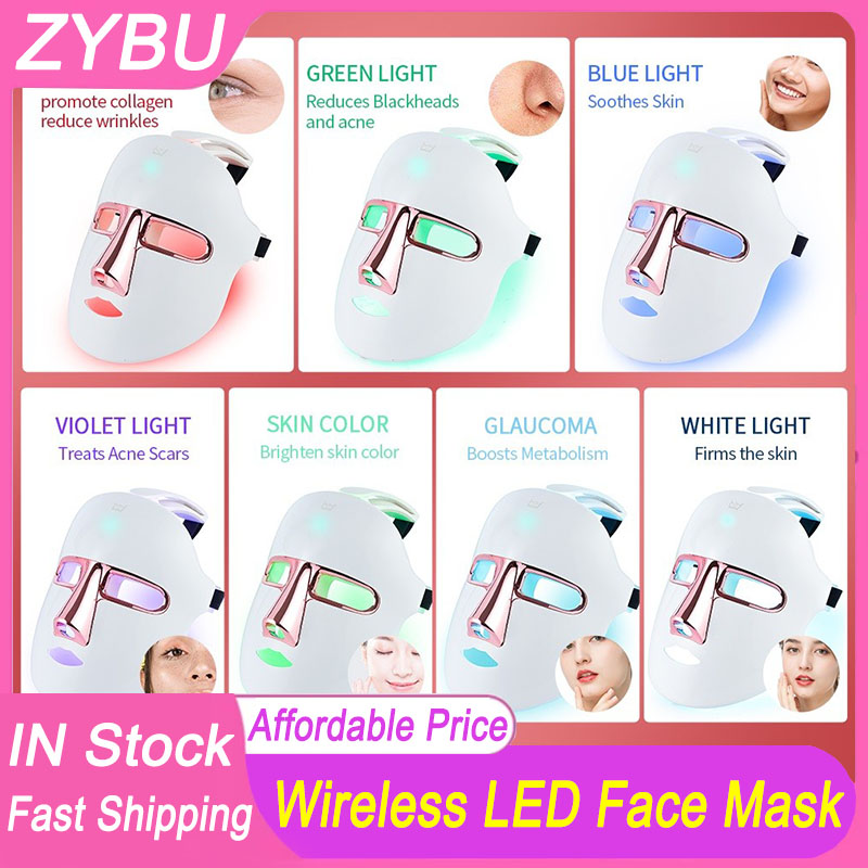 Wireless LED Mask Red Light Therapy Face Facial Mask Device 7 Colors Mask for Beauty PDT Phototherapy Anti Aging Acne Treatment Skin Rejuvenation Face