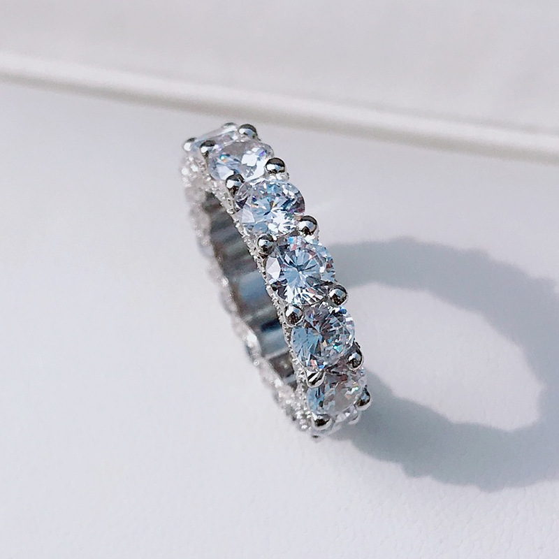 Round Cut White Moissanite Dia Sterg Sier Wedding Ring for Women