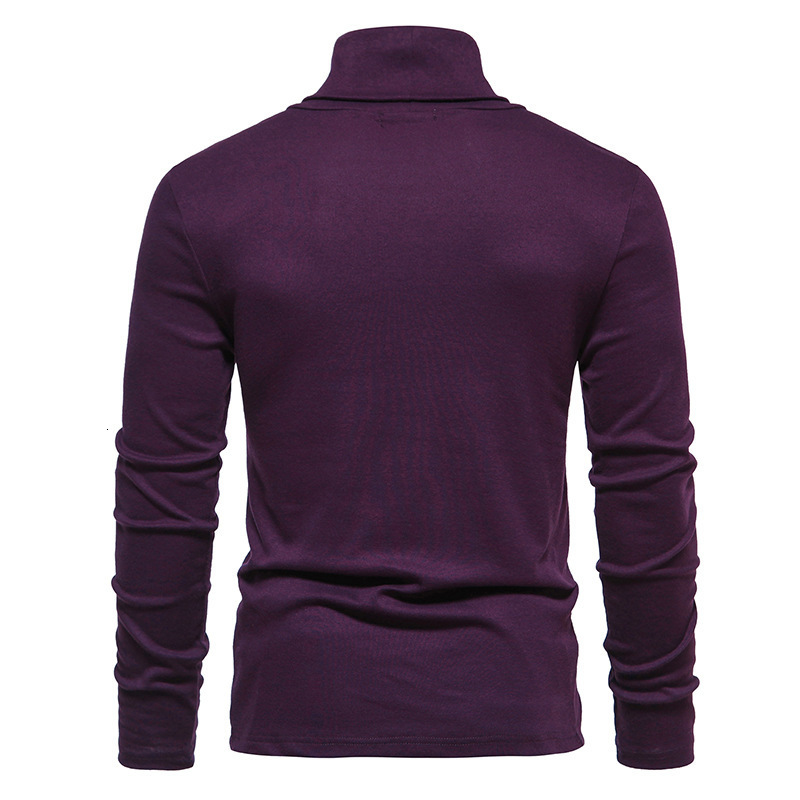 Mens Sweaters Purple Turtleneck Sweater Autumn Winter Long Sleeve Warm Casual Basic Tops Slim Fit Pullovers Undershirt Men 12 Colors 230922