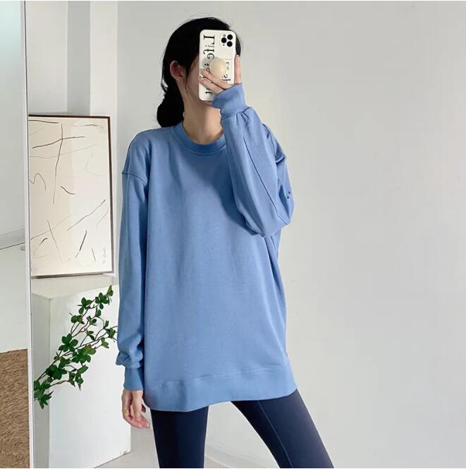 Luyoulike Women's Yoga Outfit Sweater Top Casual Loose Gym Perfectly Oversized Crew Sports Shirts Workout Blouse Woman Sport Long Sleeve For Fies