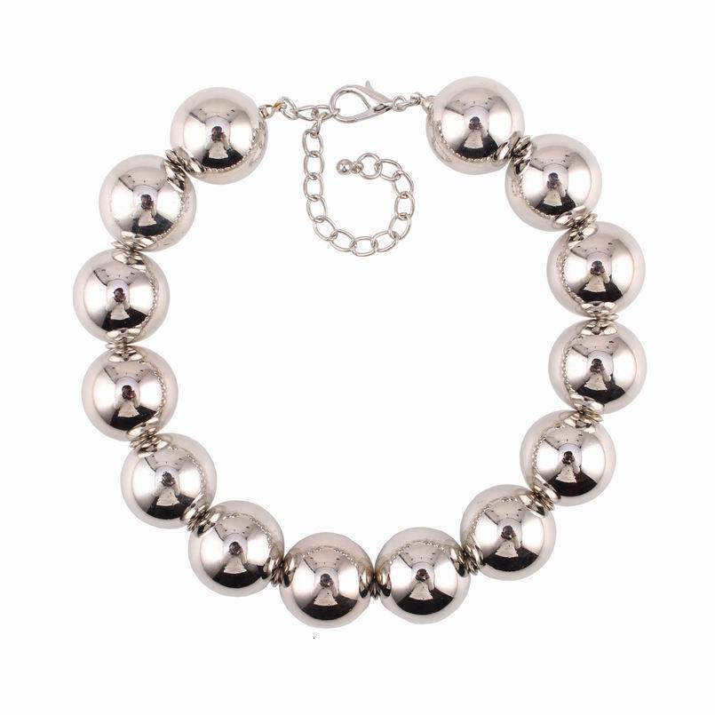 Chokers Sexy Statement Big Bead Ball Choker Necklace for Women Arrival Fashion Chunky Metal Maxi Alloy Necklace for Girls 230921