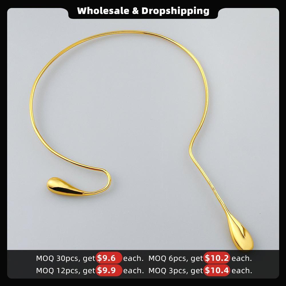 Chokers ENFASHION Water Drop Choker In Necklace For Women Trending Products Necklaces Gold Color Fashion Jewelry Free Return P223317 230921
