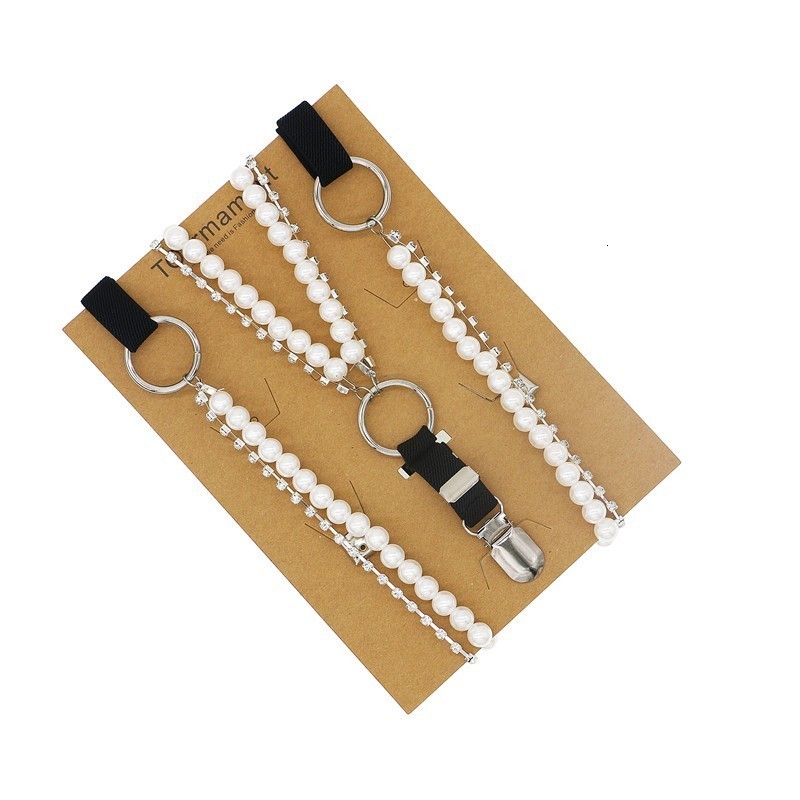 Suspenders Korean Style Pearl belt sweet white clothes suspender fashion match 2cm width bow tie connection creative accessories gift 230921