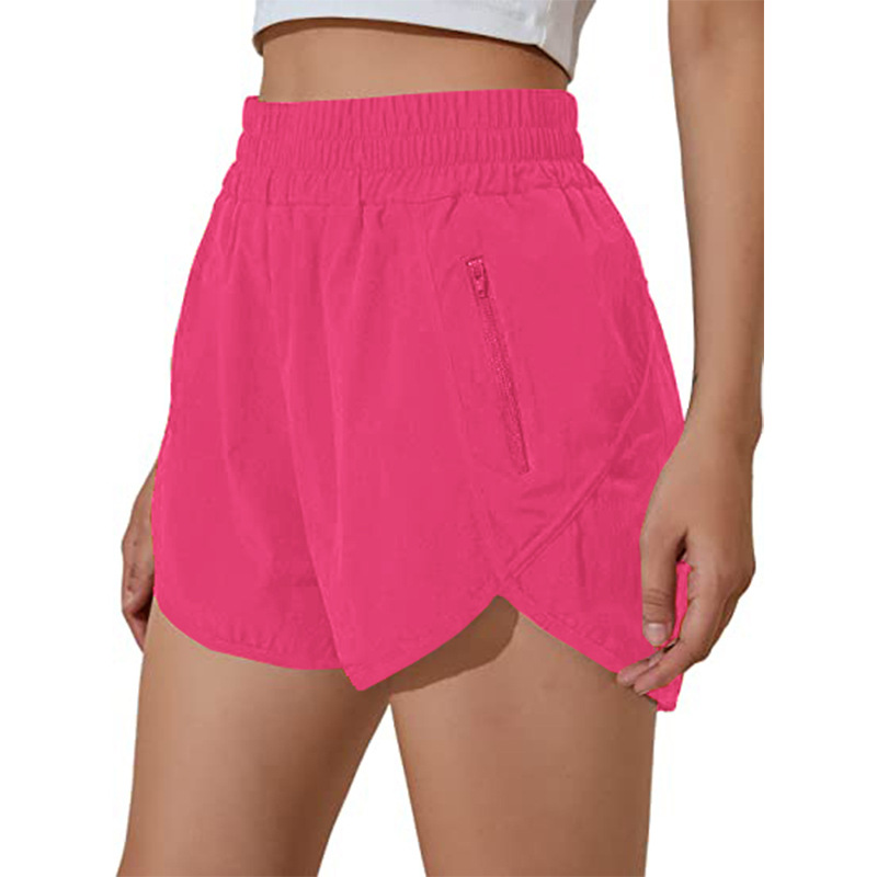 UU-764 Women Yoga Outfits Running Shorts With Zipper Pocket Gym Ladies Casual Sportswear Fitness Track Shorts