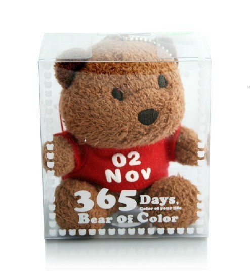 Plush Keychains Cute 365 Days Bear Of Color Teddy Bear Plush Keychain For Girls Boys Kids Stuffed Toys Children Anniversary Birthday Gifts 230922