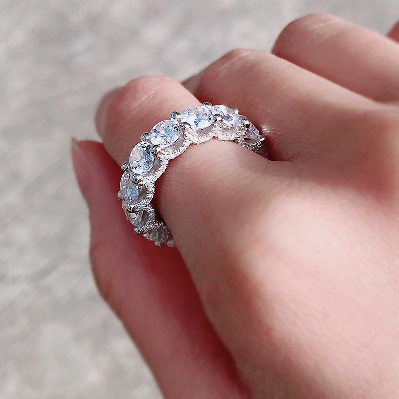 Round Cut White Moissanite Dia Sterg Sier Wedding Ring for Women