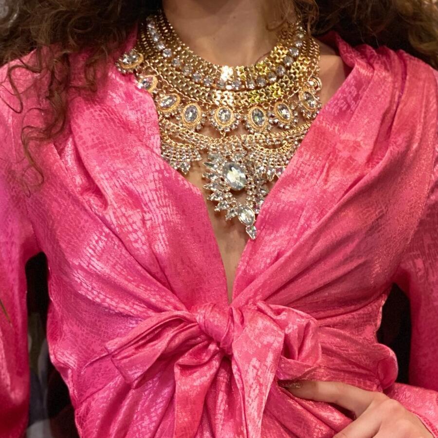 Chokers Indian Statement Large Collar Big Chokers Necklaces Women Fashion Crystal Rhinestones Maxi Long Bohemian Ethnic Necklace Jewelry 230921