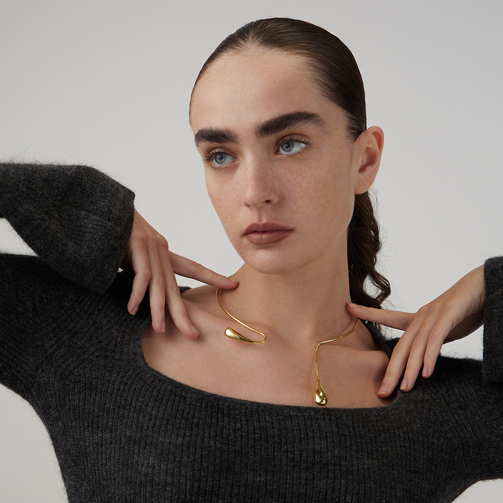 Chokers ENFASHION Water Drop Choker In Necklace For Women Trending Products Necklaces Gold Color Fashion Jewelry Free Return P223317 230921