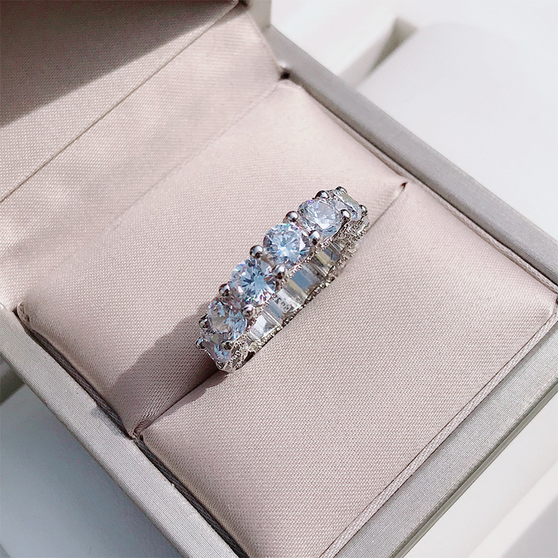 Round Cut White Moissanite Dia Sterg Sier Wedding Ring for Women